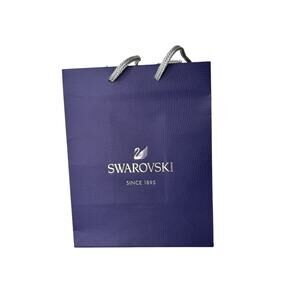 Swarovski Blue M Size Gift Bag with Grey Braided Handle